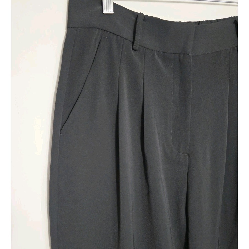 French Connection Wide Leg Trousers L Black High Rise NWT 30x27 Chic - Picture 5 of 13